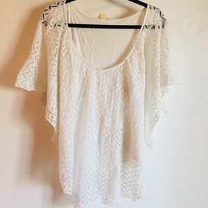 Brittany Black Cream Lace Top